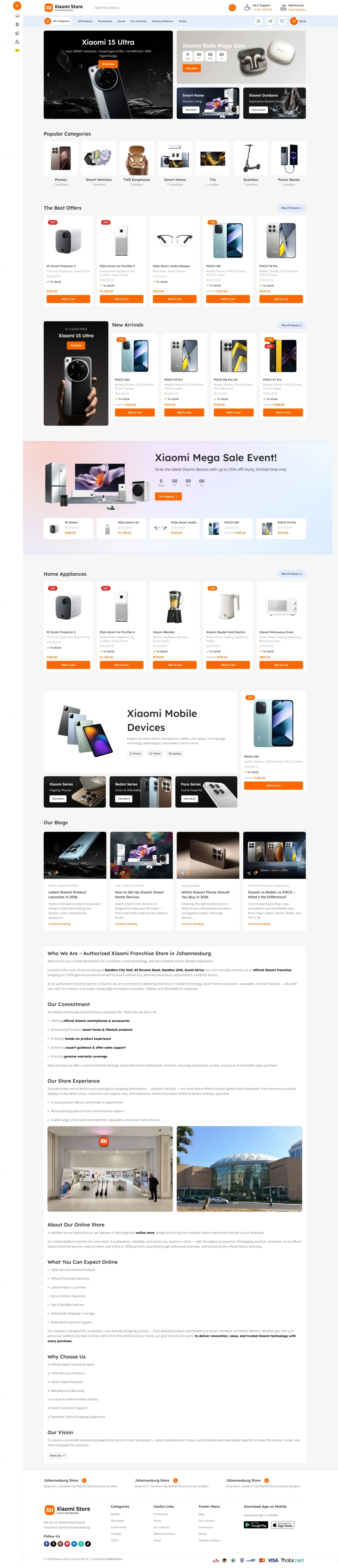 Xiaomi Franchise Store — E-Commerce Website
