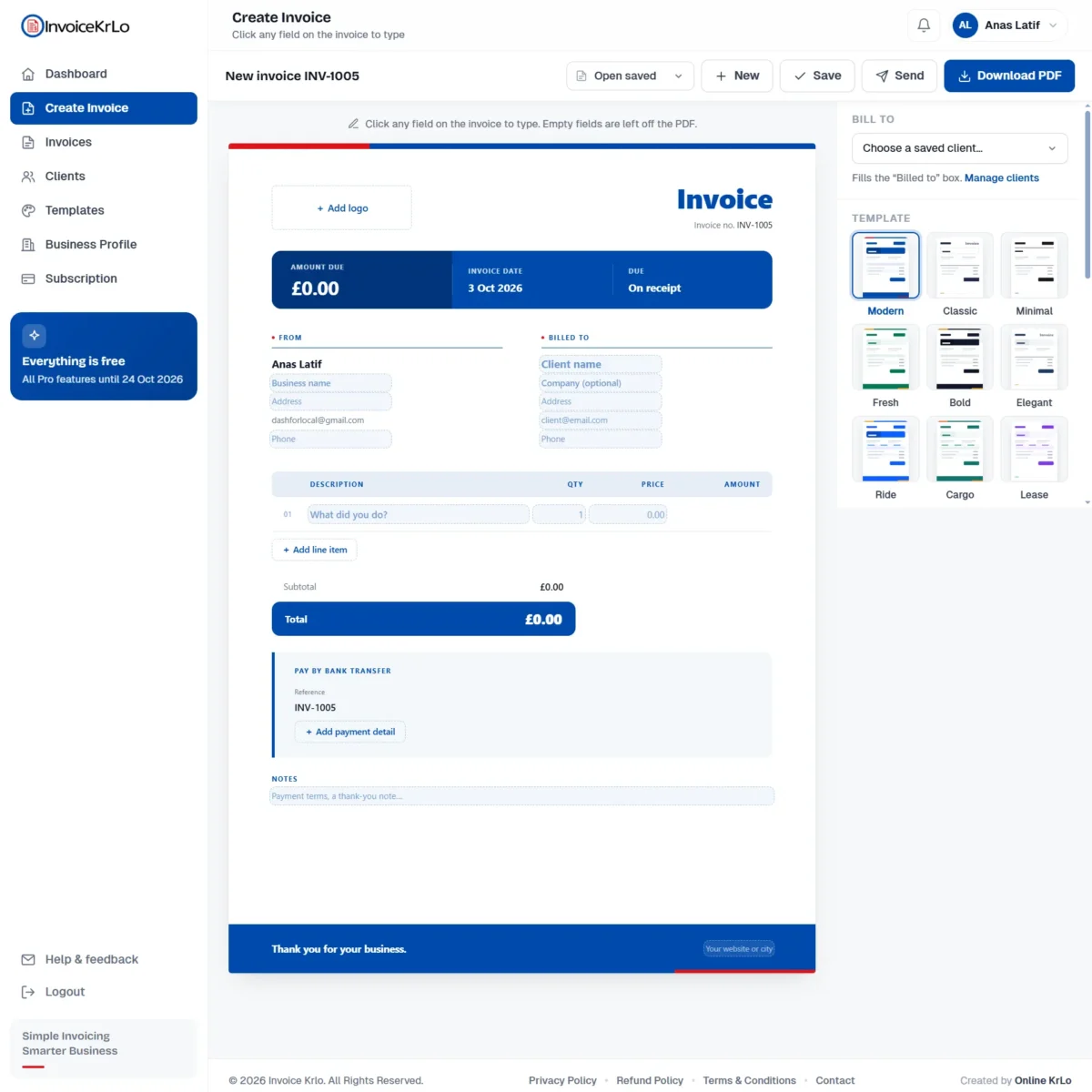 Smart Invoicing SaaS Platform